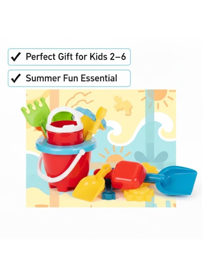 لوكاداه مجموعة ألعاب رمل الشاطئ، مع حقيبة شبكية، ودلو رمل ملون، وألعاب نموذجية، ومجرفة، ومشط، مجموعة ألعاب شاطئ خارجية بلاستيكية غير سامة للأطفال الصغار، الأولاد والبنات - Image 5